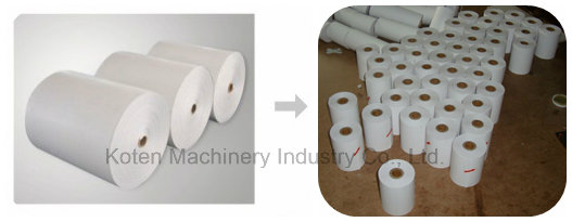 Papierschlitz- und R&uuml;ckspulenmaschine